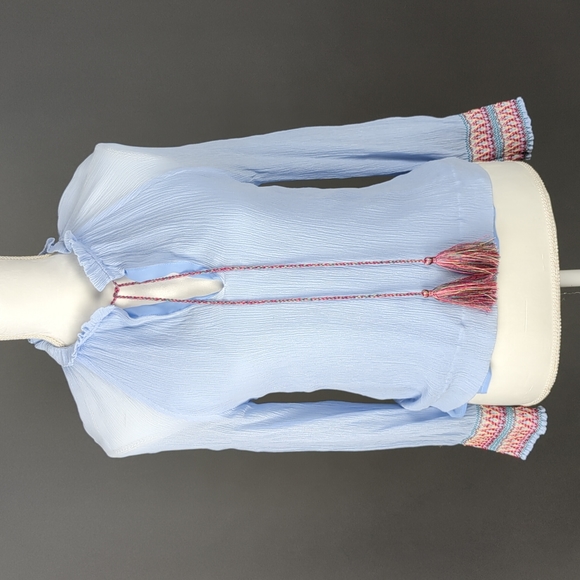 Marie Oliver 100% sky blue silk blouse - Picture 2 of 9